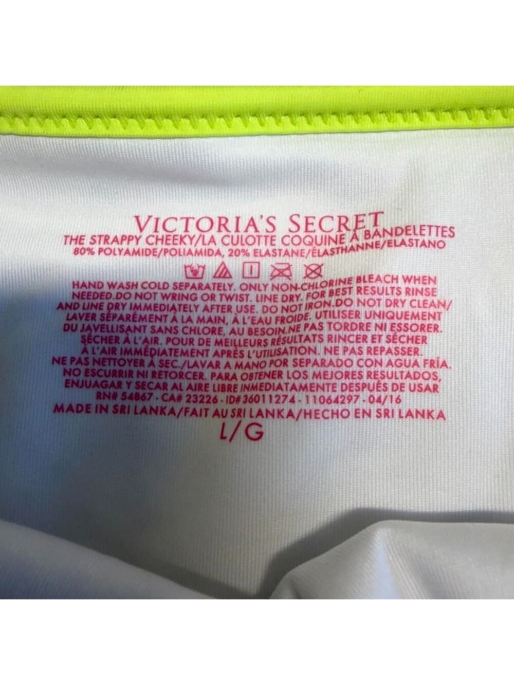 Victoria's Secret The Strappy Cheeky Geometric Bikini Bottoms Women's Large Pool - Picture 2 of 7